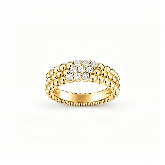 [✨ROSE💎] THREE-ROW DIAMOND RING