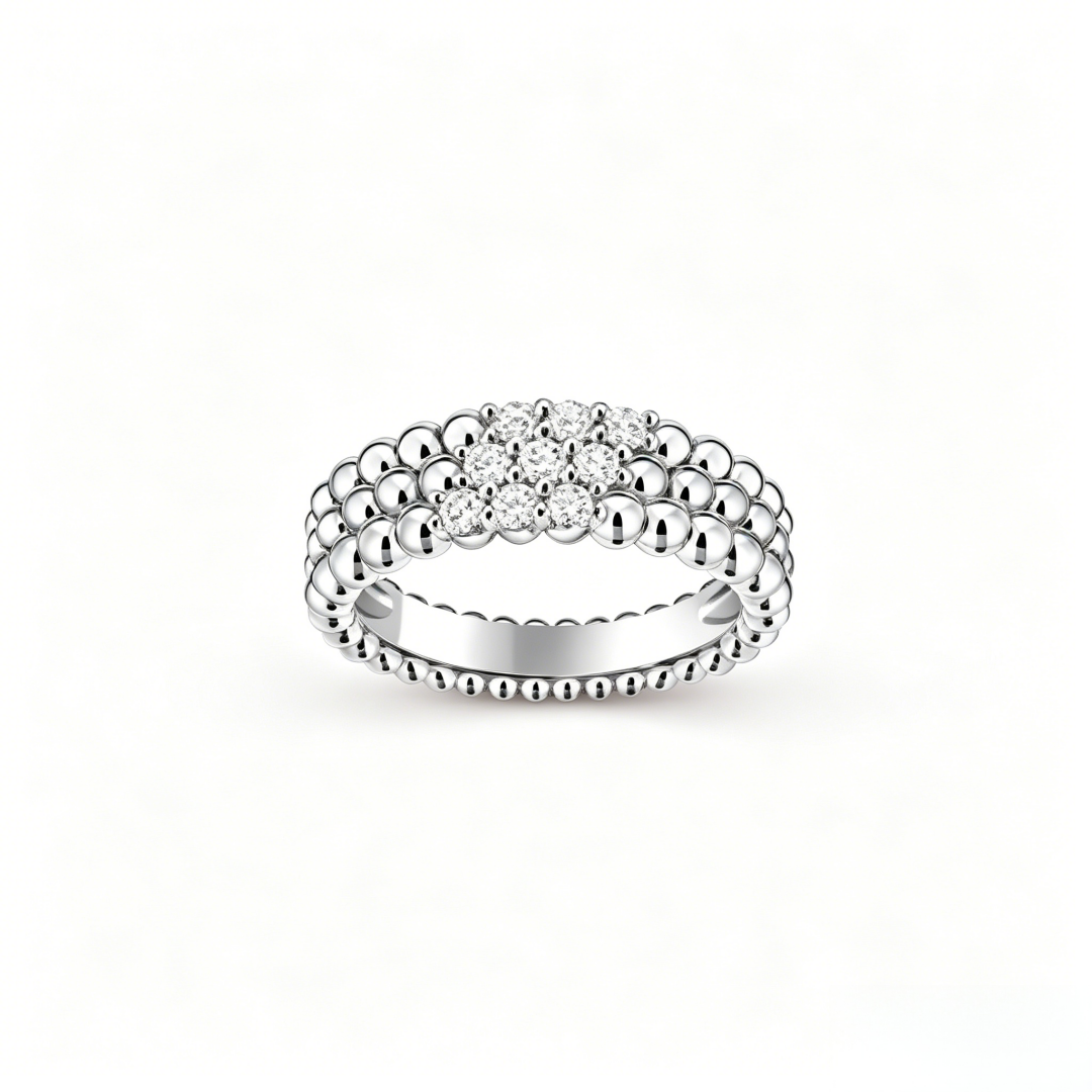[✨ROSE💎] THREE-ROW DIAMOND RING