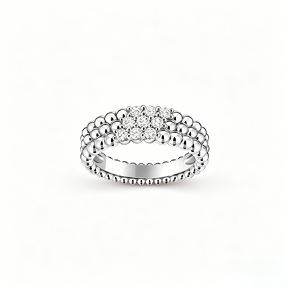 [✨ROSE💎] THREE-ROW DIAMOND RING