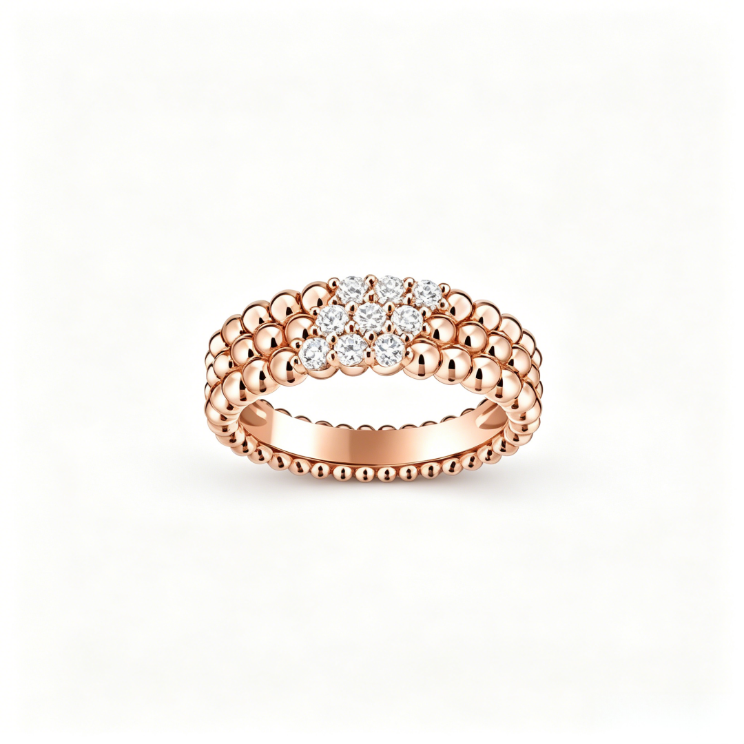 [✨ROSE💎] THREE-ROW DIAMOND RING