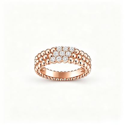 [✨ROSE💎] THREE-ROW DIAMOND RING