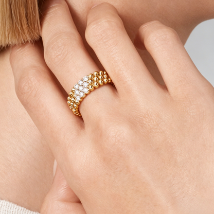 [✨ROSE💎] THREE-ROW DIAMOND RING