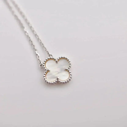 [✨ROSE💎]CLOVER  15MM WHITE MOTHER-OF-PEARL SILVER