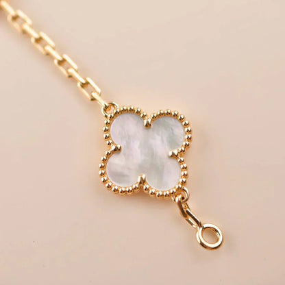 [✨ROSE💎]CLOVER WHITE PEARL MOP 5 MOTIF BRACELET COLLECTION