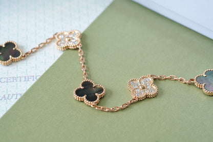 [✨ROSE💎] CLOVER 5 MOTIF GRAY MOP BRACELET COLLECTION