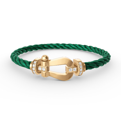 [✨ROSE💎]FORCE LARGE HORSESHOE HALF DIAMOND BRACELET GOLD