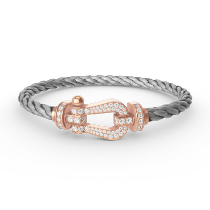[✨ROSE💎]FORCE LARGE HORSESHOE FULL DIAMOND BRACELET ROSE GOLD