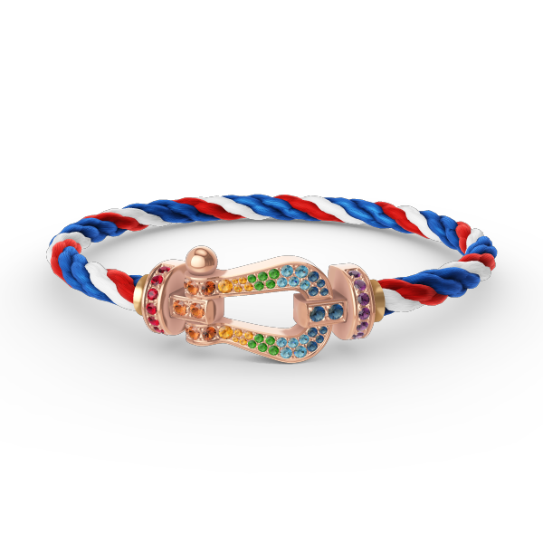 [✨ROSE💎]FORCE LARGE HORSESHOE  COLORED DIAMOND BRACELET ROSE GOLD
