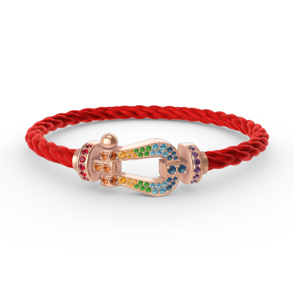 [✨ROSE💎]FORCE LARGE HORSESHOE  COLORED DIAMOND BRACELET ROSE GOLD