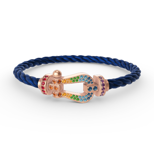 [✨ROSE💎]FORCE LARGE HORSESHOE  COLORED DIAMOND BRACELET ROSE GOLD