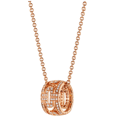 [✨ROSE💎]PARENTESI NECKLACE PINK GOLD DIAMOND