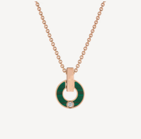 [✨ROSE💎]GARI NECKLACE PINK GOLD MALACHITE