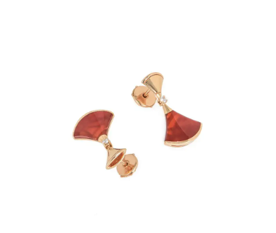 [✨ROSE💎]DREAM Carnelian PINK GOLD EARRINGS