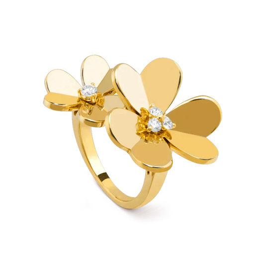 [✨ROSE💎]CLOVER COMOS GOLD DIAMOND RING