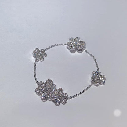 [✨ROSE💎]FRIVOLE SILVER 5 FLOWERS BRACELET