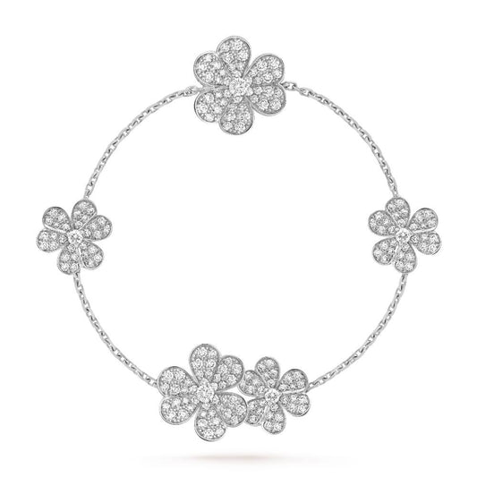 [✨ROSE💎]FRIVOLE SILVER 5 FLOWERS BRACELET