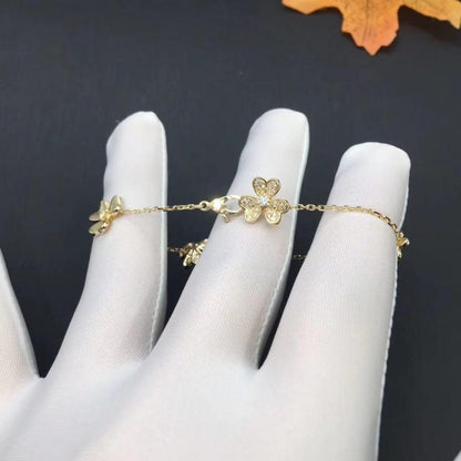 [✨ROSE💎]FRIVOLE GOLD 5 FLOWERS BRACELET