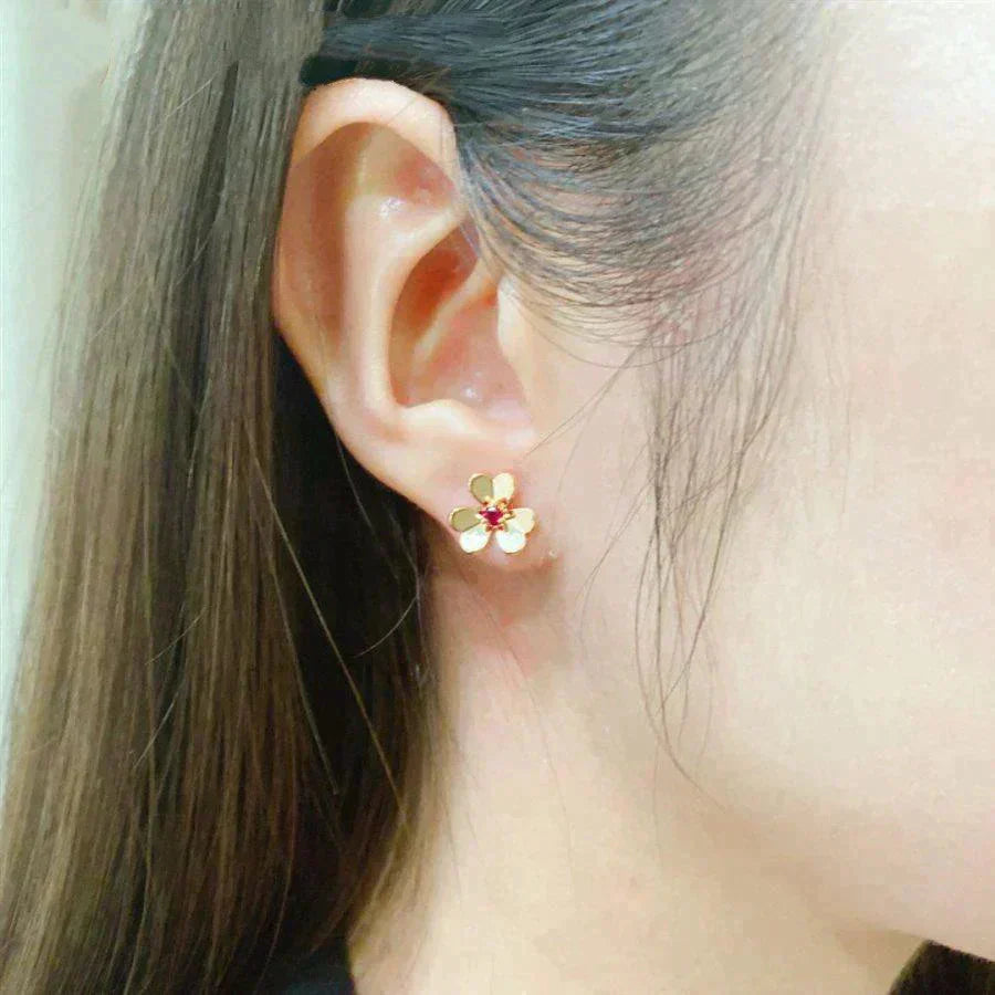 [✨ROSE💎]FRIVOLE  FLOWER PINK EARRINGS