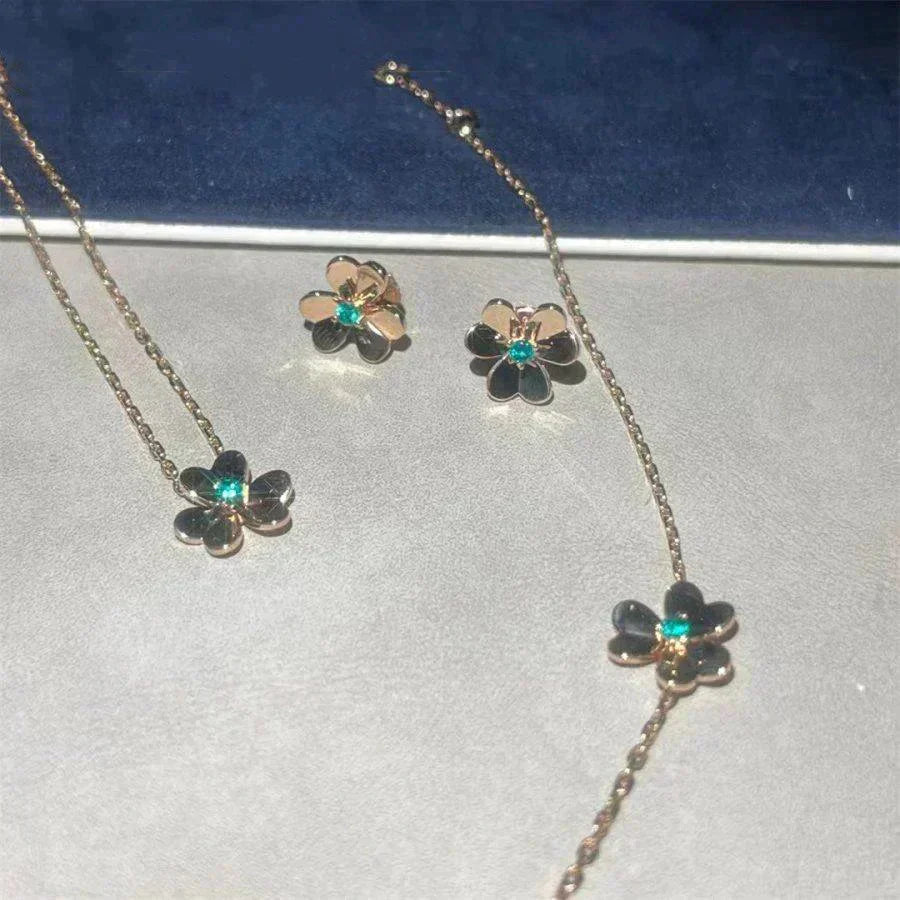 [✨ROSE💎]FRIVOLE  FLOWER MALACHITE EARRINGS