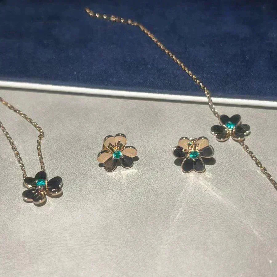 [✨ROSE💎]FRIVOLE  FLOWER MALACHITE EARRINGS