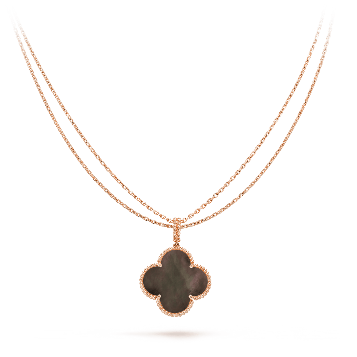[✨ROSE💎]CLOVER 25MM GOLD DARK MOP BIG CLOVER NECKLACE