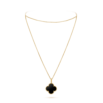 [✨ROSE💎]CLOVER 25MM GOLD ONYX BIG CLOVER NECKLACE