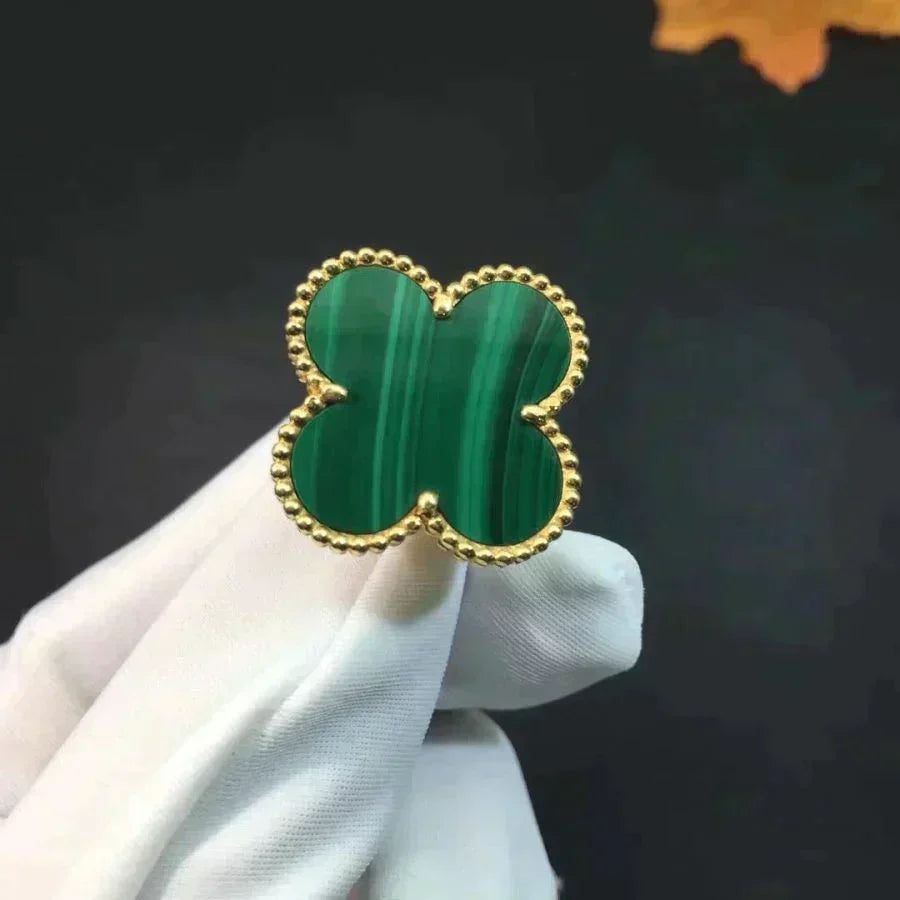 [✨ROSE💎]CLOVER MALACHITE RING