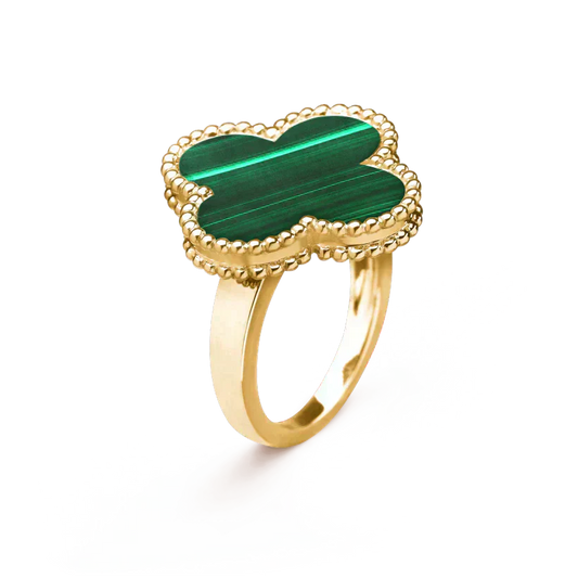 [✨ROSE💎]CLOVER MALACHITE RING