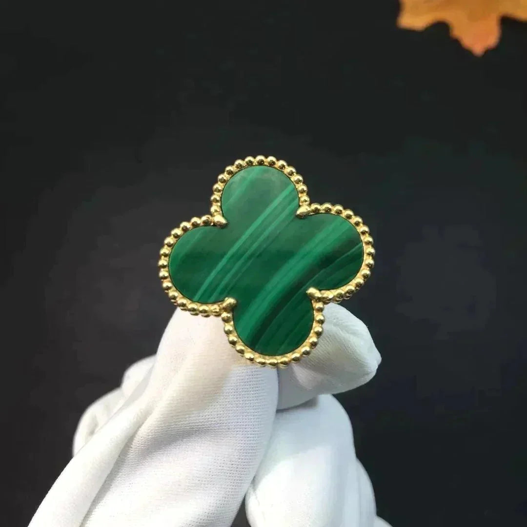 [✨ROSE💎]CLOVER MALACHITE RING