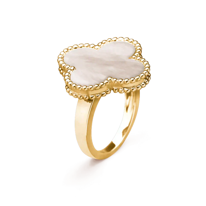 [✨ROSE💎]CLOVER WHITE MOP RING