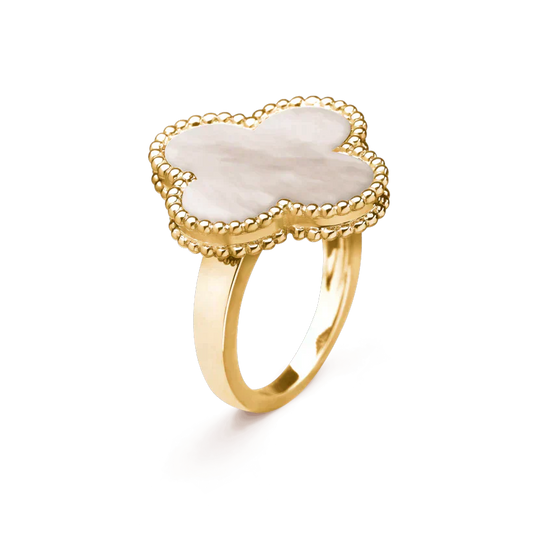 [✨ROSE💎]CLOVER WHITE MOP RING