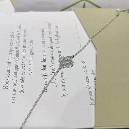 [✨ROSE💎]CLOVER  SINGLE FLOWER BRACELET SILVER
