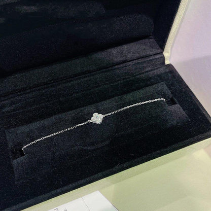 [✨ROSE💎]CLOVER  SINGLE FLOWER BRACELET SILVER