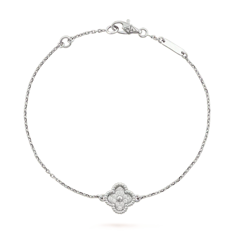 [✨ROSE💎]CLOVER  SINGLE FLOWER BRACELET SILVER