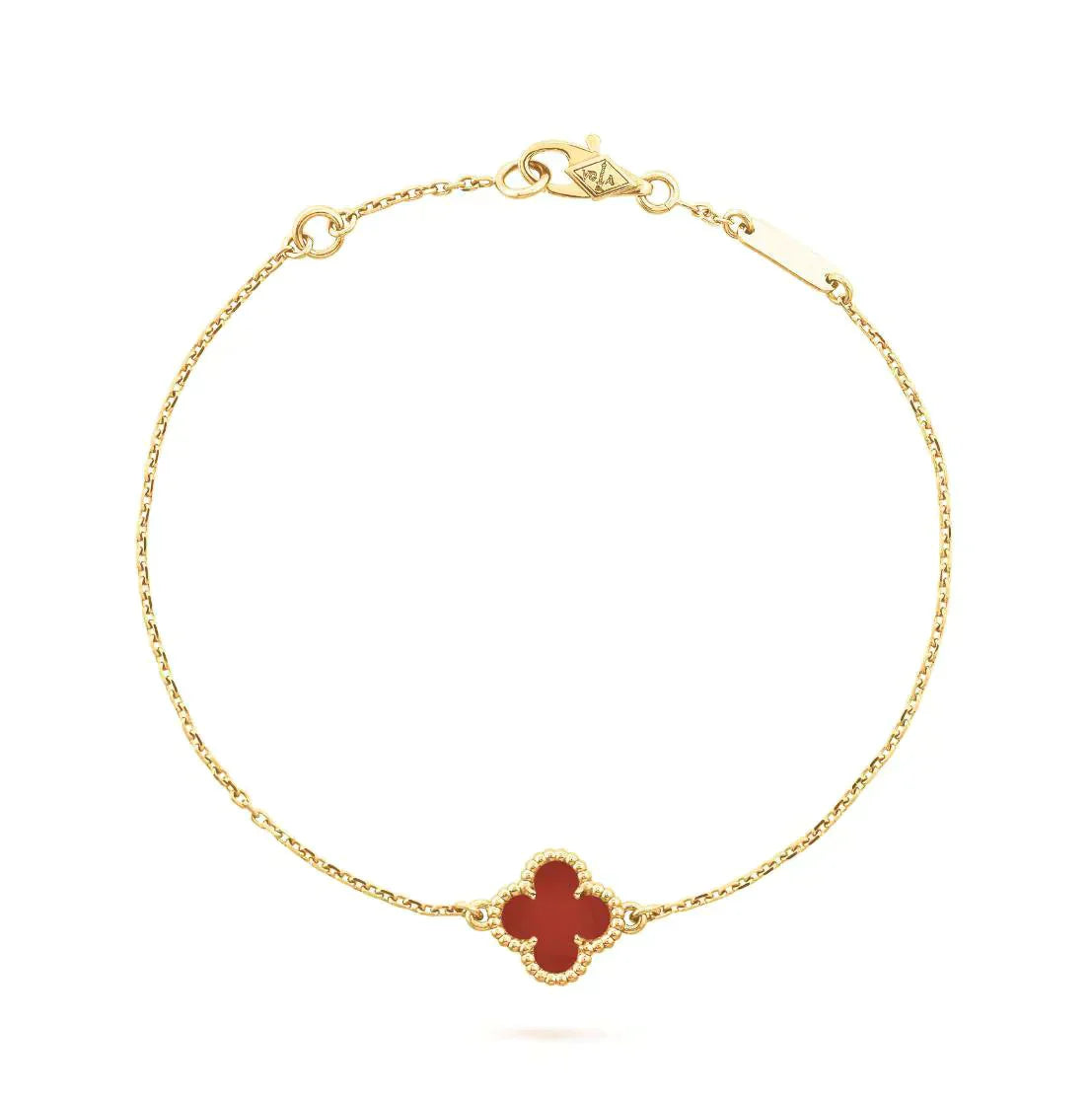 [✨ROSE💎]CLOVER  CARNELIAN SINGLE FLOWER BRACELET