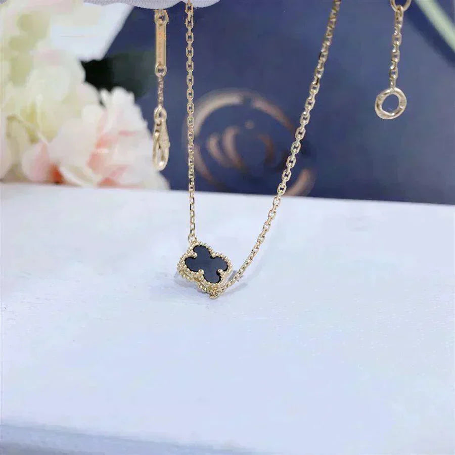 [✨ROSE💎]CLOVER ONYX SINGLE FLOWER BRACELET