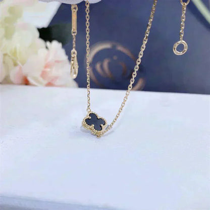 [✨ROSE💎]CLOVER ONYX SINGLE FLOWER BRACELET
