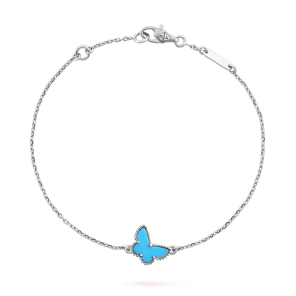 [✨ROSE💎]BUTTERFLY TURQUOISE BUTTERFLY BRACELET SILVER