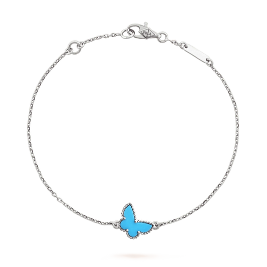 [✨ROSE💎]BUTTERFLY TURQUOISE BUTTERFLY BRACELET SILVER