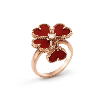 [✨ROSE💎]SWEET CLOVER CARNELIAN RING