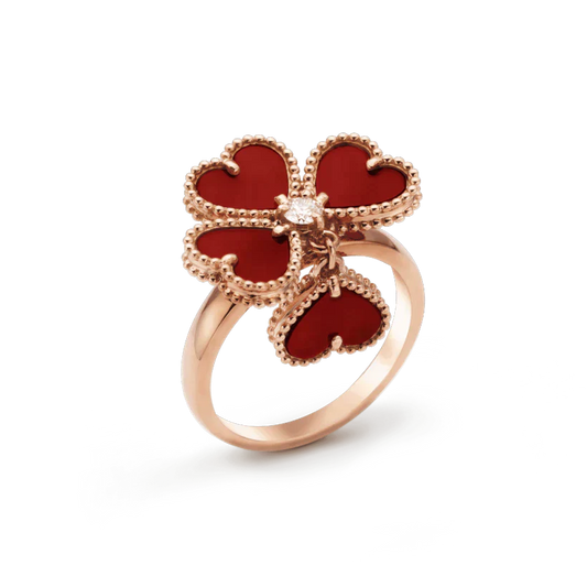 [✨ROSE💎]SWEET CLOVER CARNELIAN RING