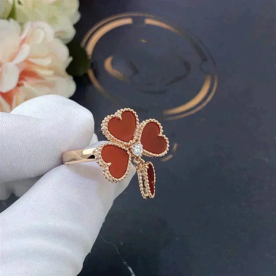 [✨ROSE💎]SWEET CLOVER CARNELIAN RING