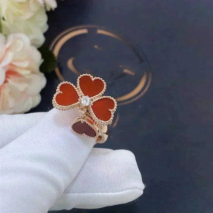 [✨ROSE💎]SWEET CLOVER CARNELIAN RING