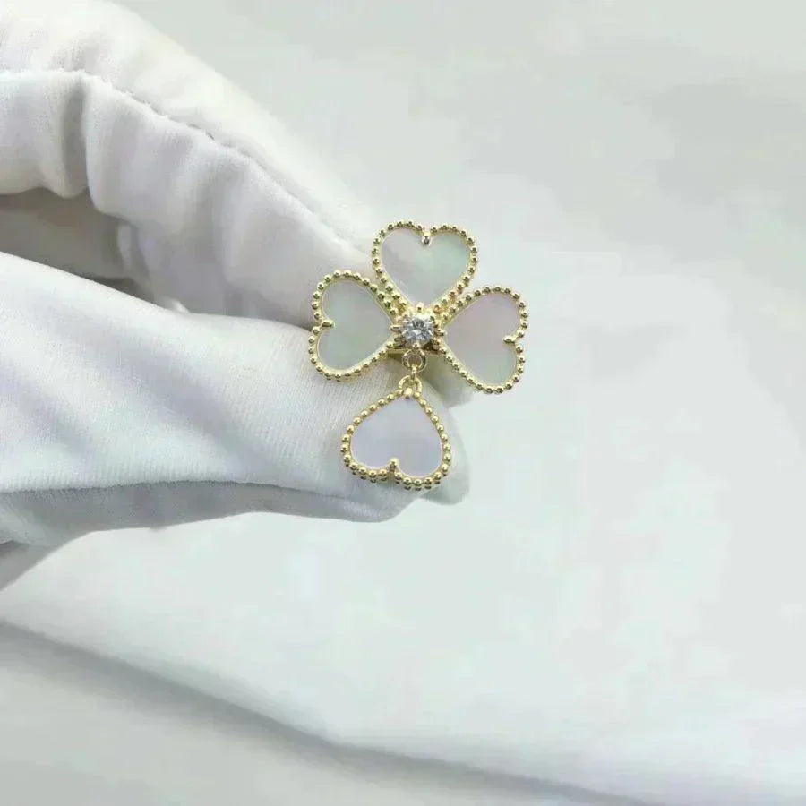 [✨ROSE💎]SWEET CLOVER WHITE MOP RING