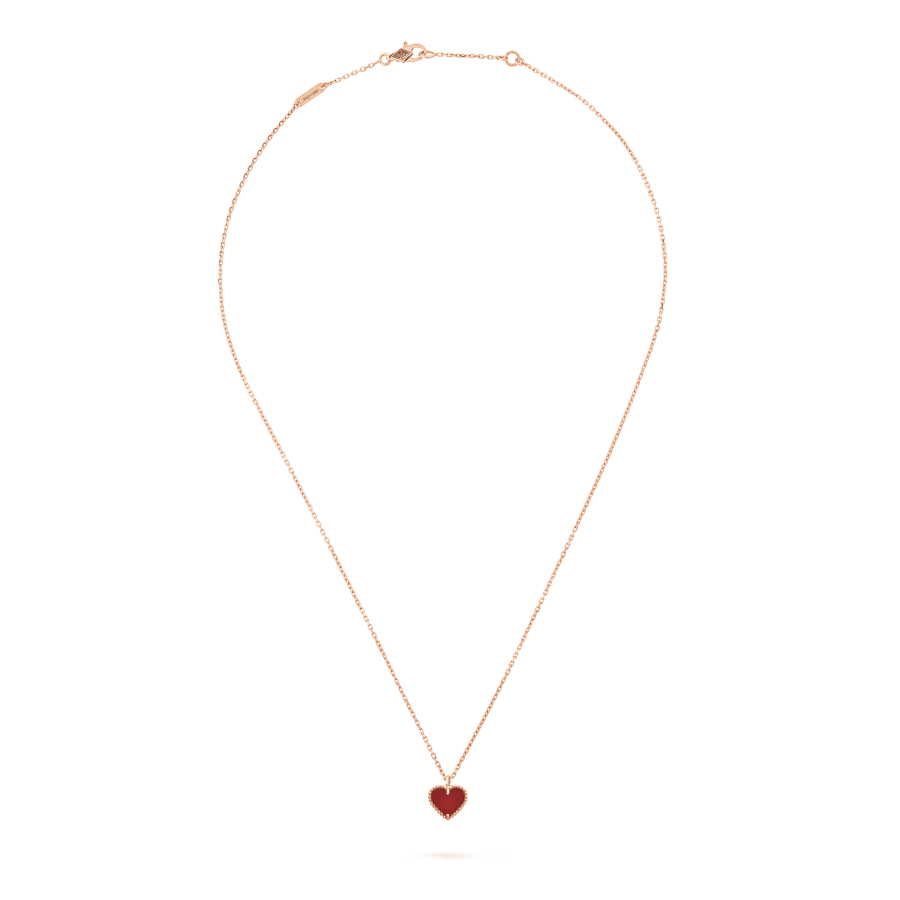 [✨ROSE💎]SWEET CLOVER CARNELIAN HEART NECKLACE
