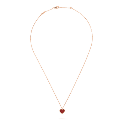 [✨ROSE💎]SWEET CLOVER CARNELIAN HEART NECKLACE