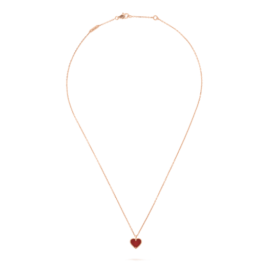 [✨ROSE💎]SWEET CLOVER CARNELIAN HEART NECKLACE