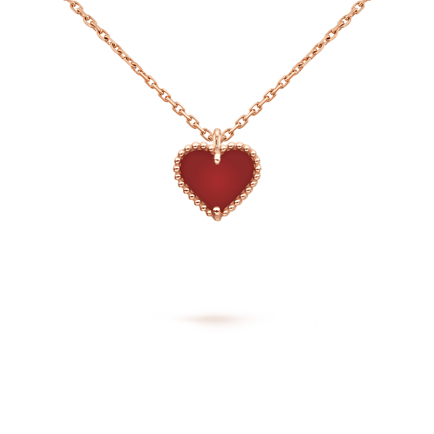 [✨ROSE💎]SWEET CLOVER CARNELIAN HEART NECKLACE