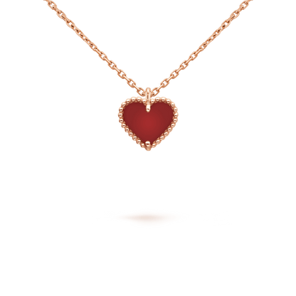 [✨ROSE💎]SWEET CLOVER CARNELIAN HEART NECKLACE