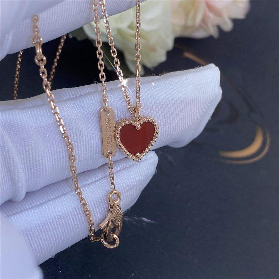 [✨ROSE💎]SWEET CLOVER CARNELIAN HEART NECKLACE